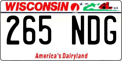 WI license plate 265NDG