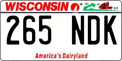 WI license plate 265NDK