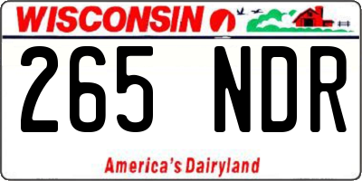 WI license plate 265NDR