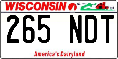 WI license plate 265NDT