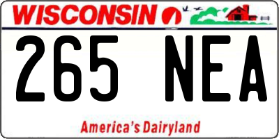 WI license plate 265NEA