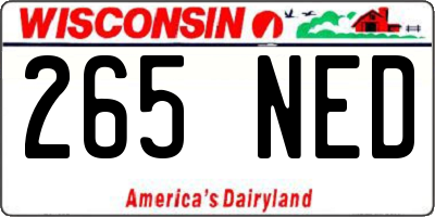 WI license plate 265NED