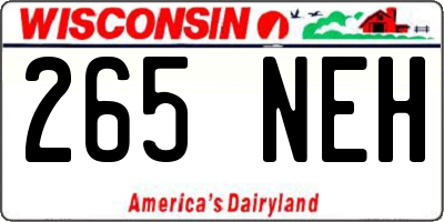 WI license plate 265NEH