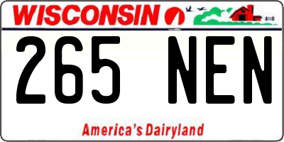 WI license plate 265NEN