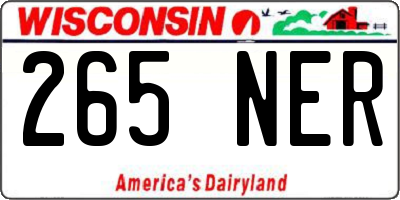WI license plate 265NER