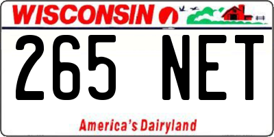 WI license plate 265NET