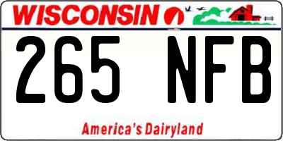 WI license plate 265NFB
