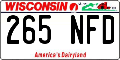 WI license plate 265NFD