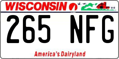 WI license plate 265NFG