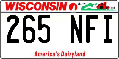 WI license plate 265NFI
