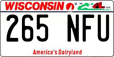 WI license plate 265NFU