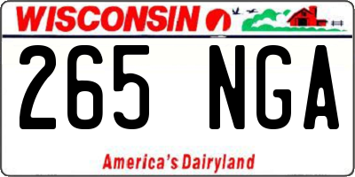 WI license plate 265NGA