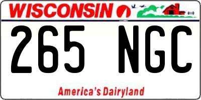 WI license plate 265NGC