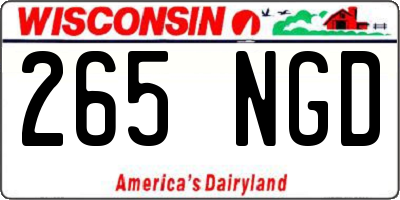 WI license plate 265NGD