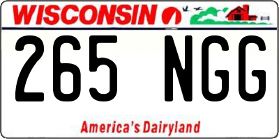 WI license plate 265NGG