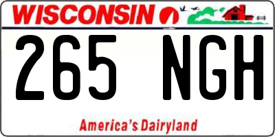 WI license plate 265NGH