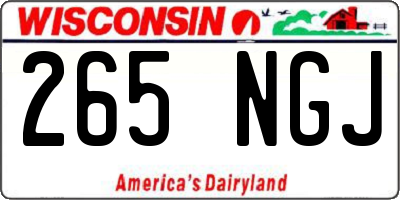WI license plate 265NGJ