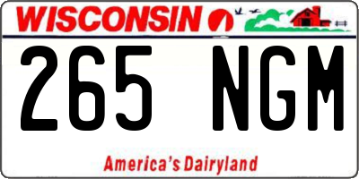 WI license plate 265NGM