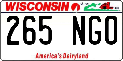 WI license plate 265NGO