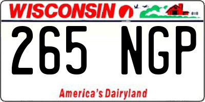 WI license plate 265NGP