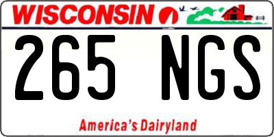 WI license plate 265NGS