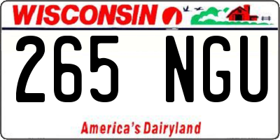 WI license plate 265NGU