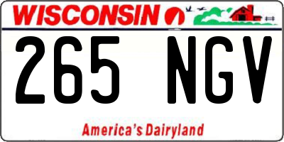 WI license plate 265NGV