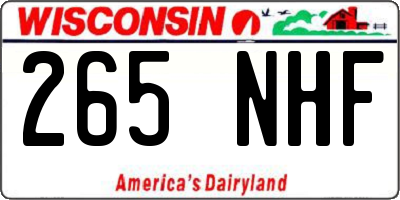 WI license plate 265NHF