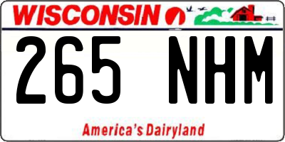WI license plate 265NHM