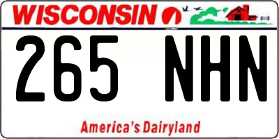 WI license plate 265NHN