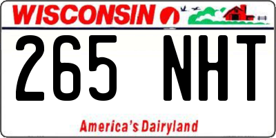 WI license plate 265NHT