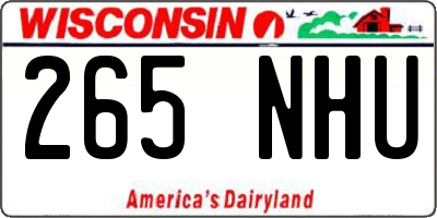 WI license plate 265NHU