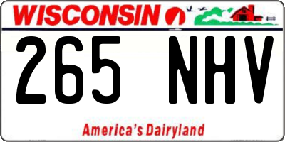 WI license plate 265NHV