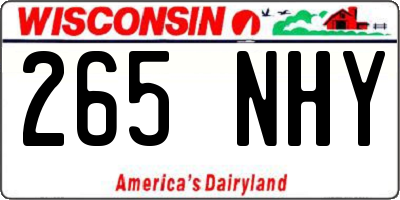 WI license plate 265NHY