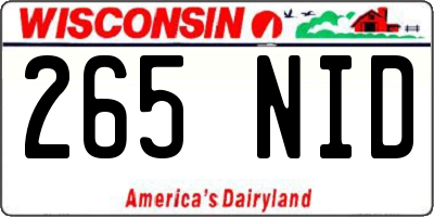 WI license plate 265NID