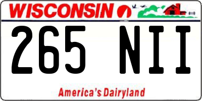 WI license plate 265NII