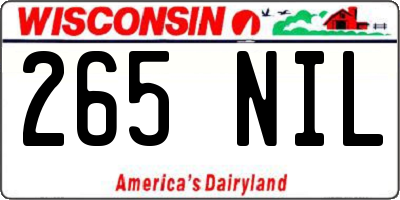 WI license plate 265NIL