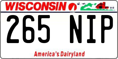 WI license plate 265NIP