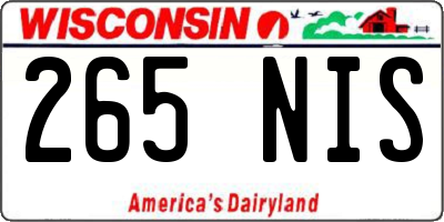 WI license plate 265NIS