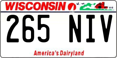 WI license plate 265NIV