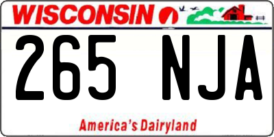 WI license plate 265NJA