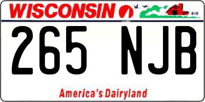 WI license plate 265NJB