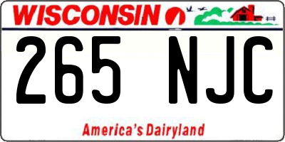 WI license plate 265NJC