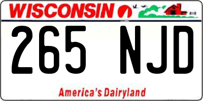WI license plate 265NJD