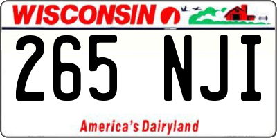 WI license plate 265NJI