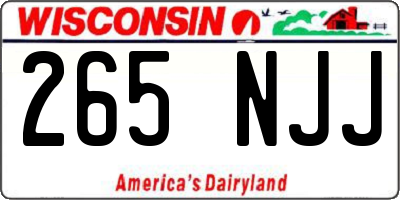 WI license plate 265NJJ