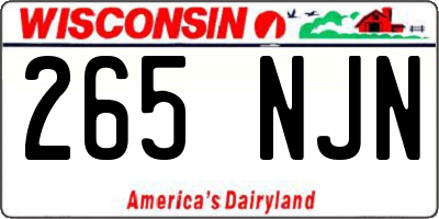 WI license plate 265NJN