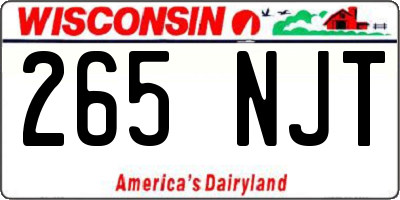 WI license plate 265NJT