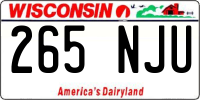 WI license plate 265NJU