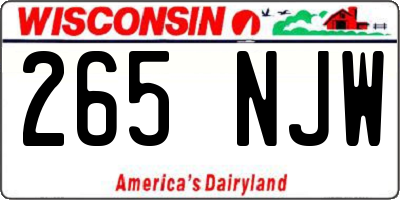 WI license plate 265NJW